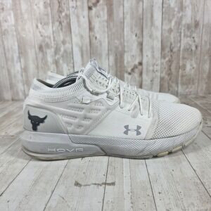 Under Armour Project Rock 5 White HOVR Training Gym Shoes Women's Size 9